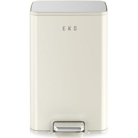 EKO - Poubelle à pédale Marina 50 litres - Stainless steel Plastic  - blanc crème
