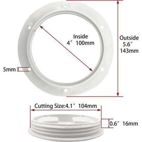 Plaque de pont noire et blanche de 10 cm, couvercle de trappe d'accès pour yacht, couvercle en plastique pour trappe d'inspection, couvercle de panneau de pont, accessoires nautiques pour yacht, noir (1/3)