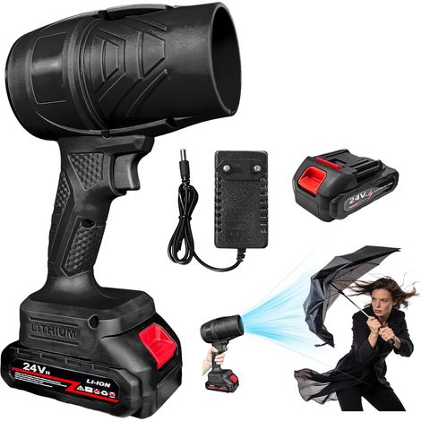 Souffleur Turbo pour Batterie, Souffleur de Feuilles Portable, Souffleur sans Fil Puissant, Souffleur Voiture Sechage, Souffleuse à Feuilles à Batterie, pour Feuilles, Poussières (1/5)