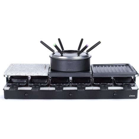 Appareil à raclette - Livoo - DOC234 - 12 personnes - Multifonction - Noir