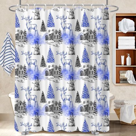 Rideau de bain imprimé polyester 180x180 fluide bâche polyester douche pour les amateurs de déco (1/5)