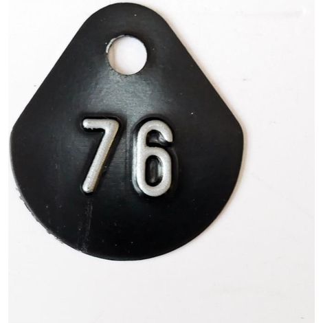 Chiffre goutte d'eau fond noir (à l'unité) estampé "76" en relief blanc hauteur d'écriture 11mm DERANCOURT