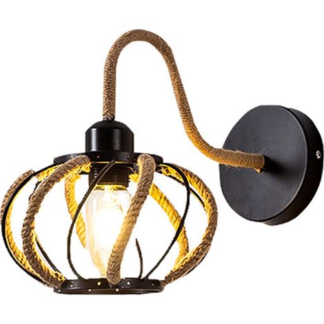 Lampe décorative en rotin faite à la main, lampe d'éclairage vintage en rotin, technique de tissage unique, ampoule non incluse (1/5)