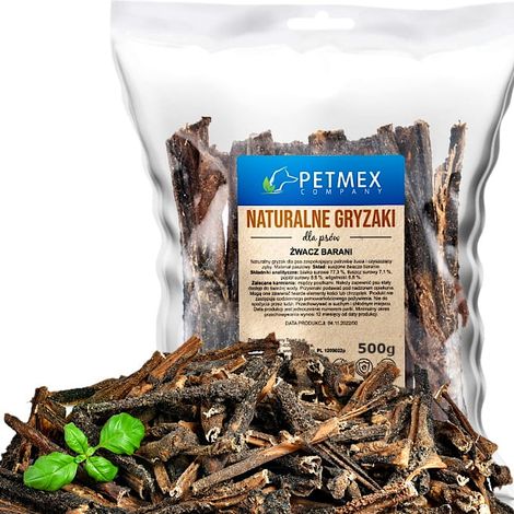 Golosina masticable natural para perros Petmex, tripa de oveja seca, 500 g (1/3)