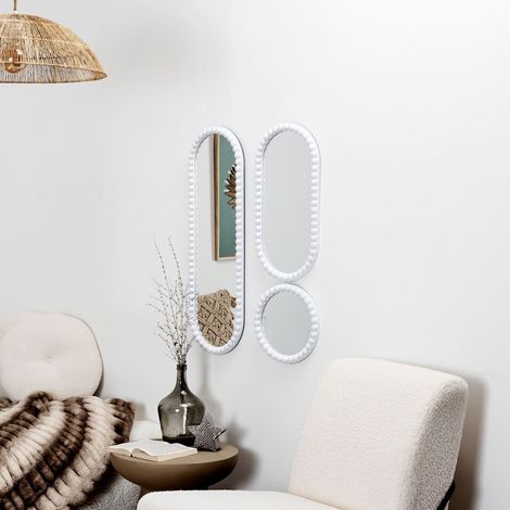 Miroir - HOME DECO FACTORY - Corfu - Blanc - Set de trois miroirs (1/2)