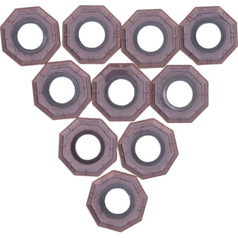 Lot de 10 plaquettes CNC revêtues bronze carbure pour tournage et fraisage industriel (1/5)