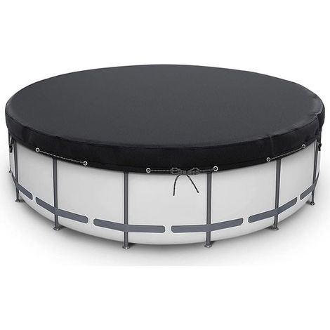 Bâche ronde de 2,1 m en polyester imperméable et robuste avec clous de corde pour piscines hors sol et jardin (213 cm) (1/5)