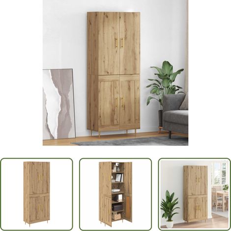 vidaXL Wohnzimmerregal -  Highboard Artisan-Eiche 69,5 x 34 x 180 cm Holzwerkstoff (1/5)
