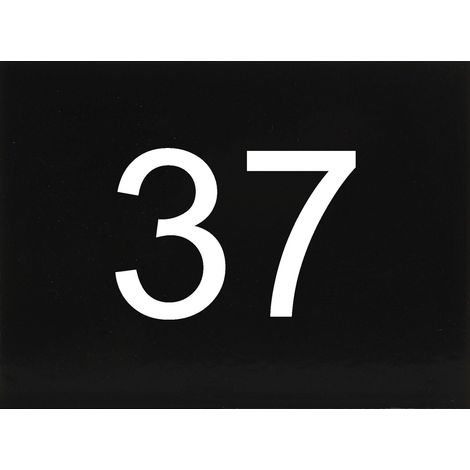 Nummernschild selbstklebend, 40 x 30 mm, Type 37, Kunststoff schwarz glänzend