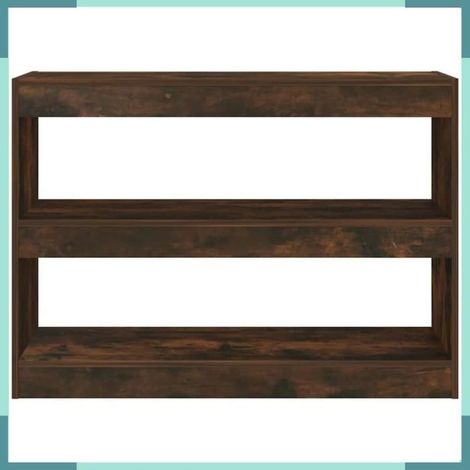 813629 Bibliothèque/Séparateur de pièce chêne fumé 100x30x72 cm (1/5)