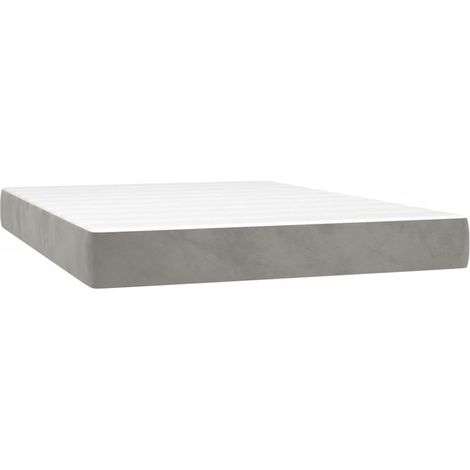 Maison Exclusive - Materasso a Molle Insacchettate Rigidità Media Grigio Chiaro 140x190x20 cm in Velluto