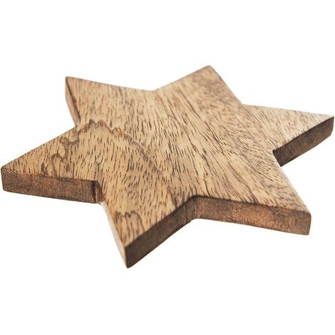 Orion salvamanteles de madera de mango forma estrella natural (1/4)