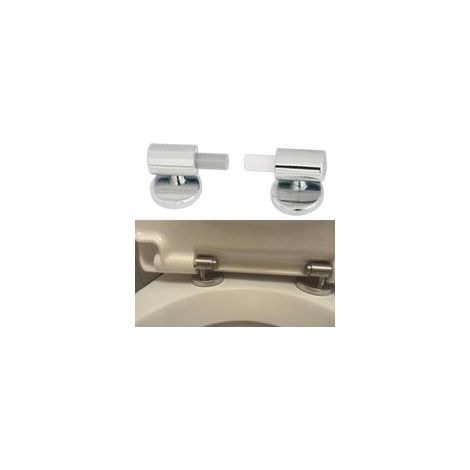 Lot de 2 Kit de Fixation avec charnières à Fermeture Douce à dégagement Rapide, Charnières de Fixation supérieure, Kit de Remplacement pour WC (1/5)