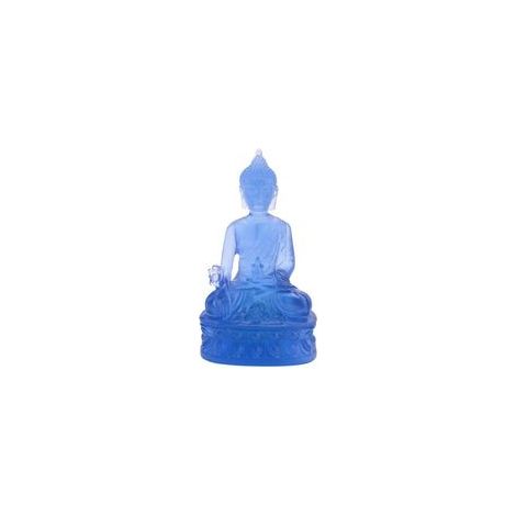 Tibetische Medizinstatue, durchscheinende Harzskulptur, Sammlerstück, spirituelle Meditationsdekoration, Blau (1/4)