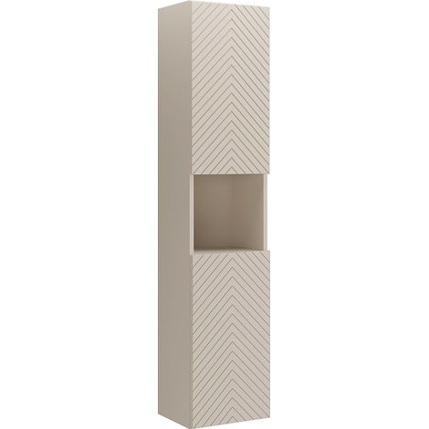 Colonna da bagno a spina di pesce con nicchia Colore beige H140 cm - DORIONI