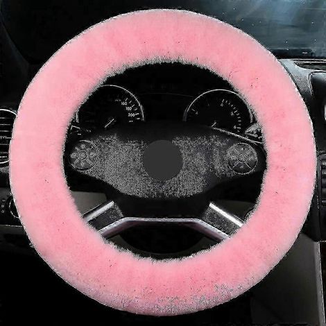 Housse de volant chauffante, modèle universel, 38 cm, en peluche douce, compatible avec toutes les voitures. (1/5)