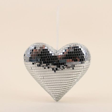 Coeur à facettes miroir 20x17cm (1/5)