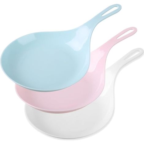 Lot de 3 grandes assiettes coréennes légères avec poignée, assiettes de service en plastique, assiettes à sauce, apéritif, assiettes réutilisables pour steak, pâtes et salade