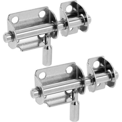 Set aus 2 Sicherheitsschlössern aus Edelstahl für Schlafzimmertüren und -fenster, mit Diebstahlsicherung und verstärkter Materialstärke (silber). (1/5)