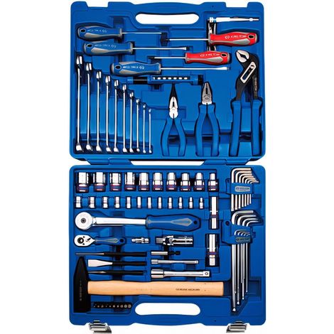 Coffret cliquet et douilles 1/2" 1/4" – 81 pièces – Cliquets avec angle de reprise de 5° – Coffret plastique – King Tony