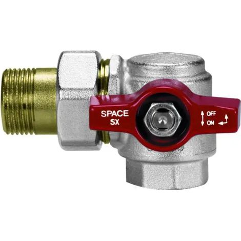 Valvola a sfera a squadra per collettore con presa frontale SPACE 3/4" – flusso verso SX 2073R405