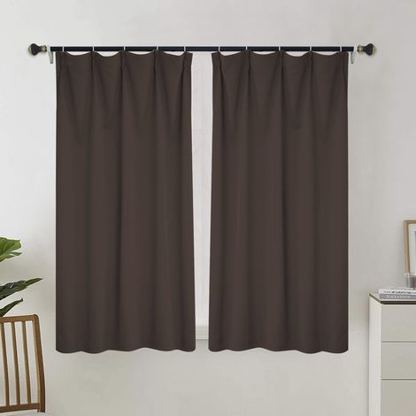 Rideau occultant pour salon, rideau isolant thermique, rideau à œillets, adapté aux portes-fenêtres (2 pièces, 100 x 110 cm).