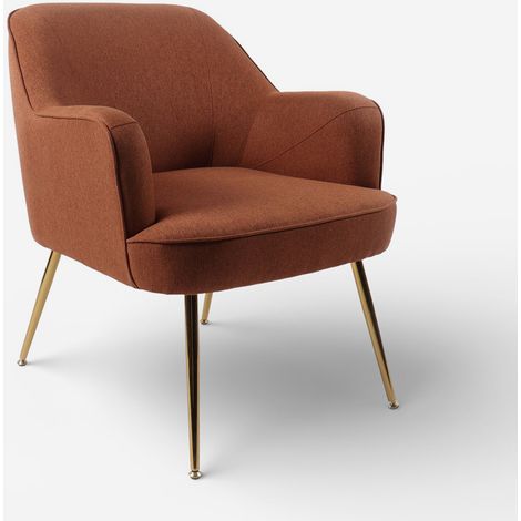 Sillón de salón en tela con reposabrazos Elyon - Rojo (1/4)