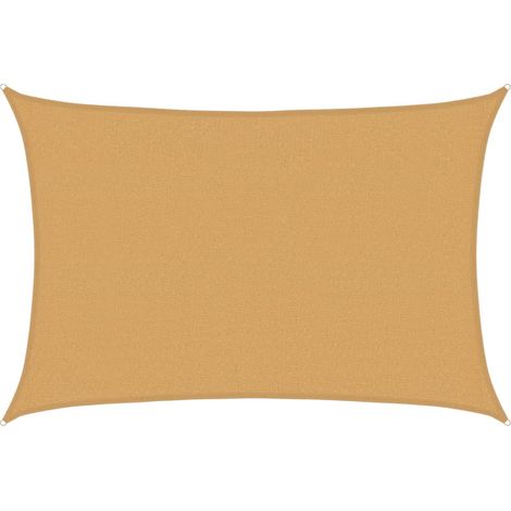 Voile d'ombrage,Voile de parasol,Toile d'ombrage 160 g/m² rectangulaire sable 2,5x3,5m PEHD CFW57174 (1/5)