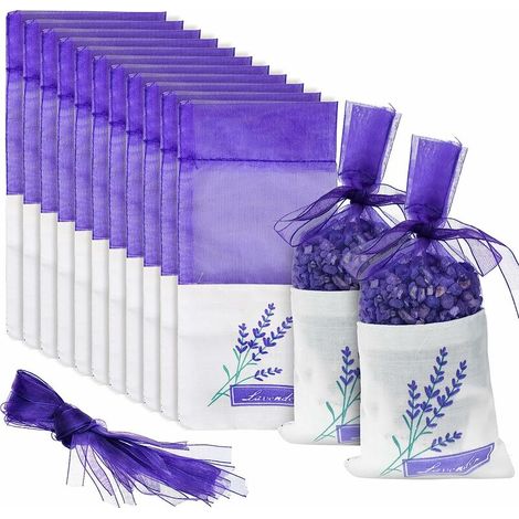 20 Sachets de Lavande avec Cordon ,Sachets de Lavande Parfumée Sacs de Sachet de Lavande Sacs vides de sachets Sacs de Coton-Ramie Sacs Parfumés Sachet de Lavande pour Mariage Baby Faveurs