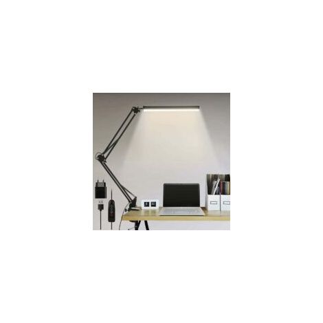 LED-Schreibtischlampe, 14 W, faltbar, mit Klemme, 10 Helligkeitsstufen x 3 Farbmodi, verstellbar, Augenschutz, 5 V/2 A CE-Netzteil inklusive – Crezuo (1/4)