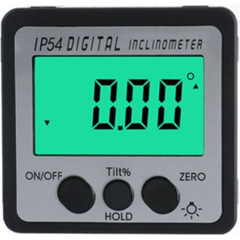 Niveau électronique numérique haute précision IP54, inclinomètre 4×90°, jauge d'angle numérique, inclinomètre magnétique, jauge de pente rétroéclairée verte