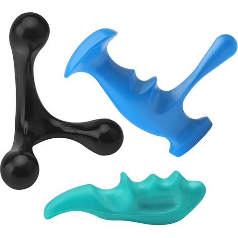 Lot de 3 Appareil de massage, nylon, ergonomique, points trigger, dos, nuque (1/4)