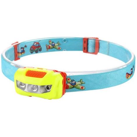 Kinderstirnlampe, LED-Stirnlampe für Nachtläufe, Wanderungen und Camping, fluoreszierend gelb (1/4)