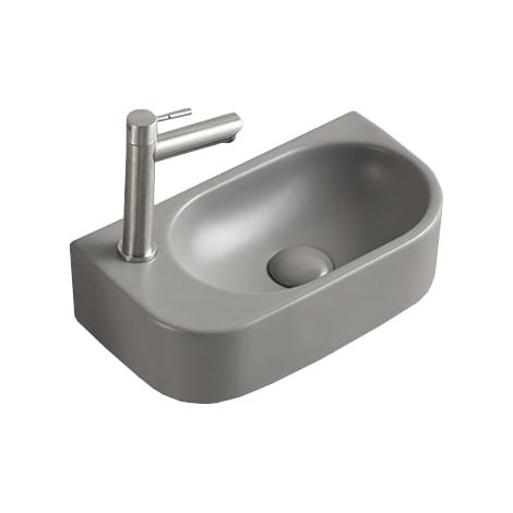 Mexen Viera Aufsatzwaschbecken rechts 40 x 21 cm, Hellgrau matt - 21274061R (1/2)