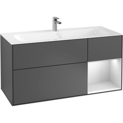 V&B Waschtischunterschrank Wandbeleuchtung Finion 119,6x59,1cm, Rg r wh. m Lac, Anthrac. m (1/2)