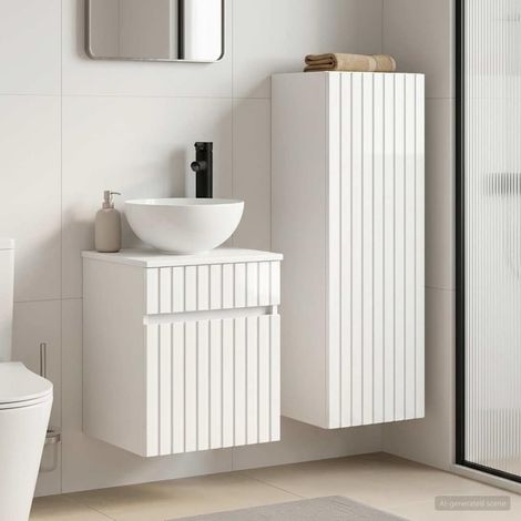vidaXL Bathroom Furniture Set 2 pcs High Gloss White (1/5)