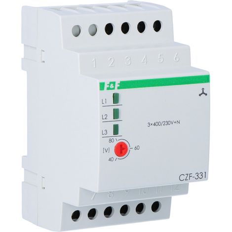 Phasenausfall-Sensor CZF-331 - 3-Phasen - Schutz für Motor - mit 2 Relais - IP20 (1/3)