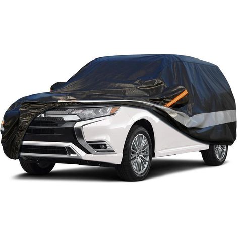Autoabdeckung 10 Schichten Wasserdicht Atmungsaktiv für Mitsubishi Outlander (2007-2022) Schwarz (1/5)
