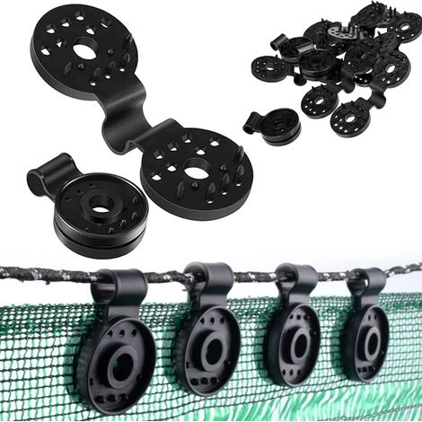 50 clips en plastique pour toiles d'ombrage, avec œillet, pour piscine, jardin, pelouse. (1/5)