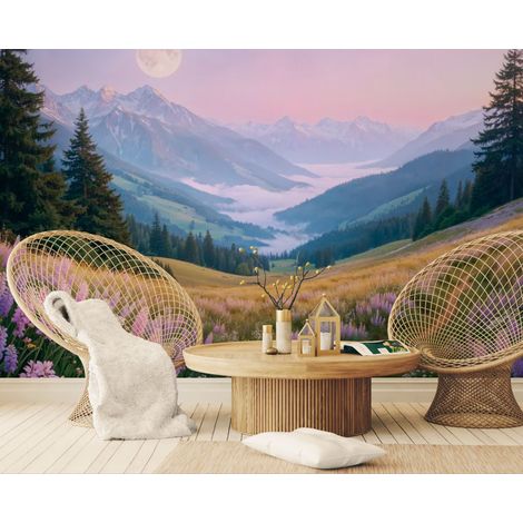 Papier peint nature – Vallée alpine lune - 150 x 250 cm (1/2)