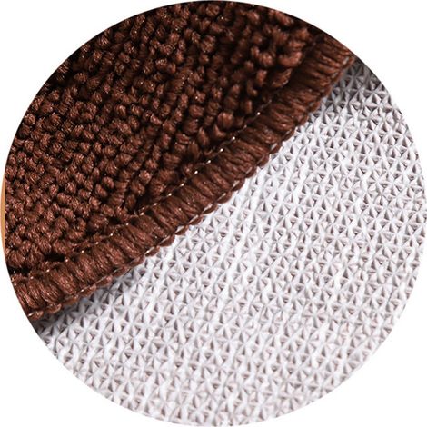 Tapis de sol demi-cercle en fibre de polyester, absorbant et antidérapant, pour intérieur et extérieur, couleur café foncé, 48 x 78 cm / 18,9 x 30,7 pouces. (1/5)