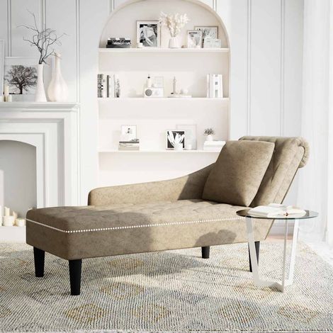 Fauteuil de Salon,Chaise,Fauteuil long et coussin/accoudoir droit gris clair simili cuir CFW579951 (1/5)