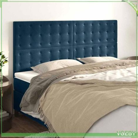 Tête de lit - 3116830 - Velours bleu foncé - 180 x 5 x 118/128 cm - Hauteur réglable (1/5)
