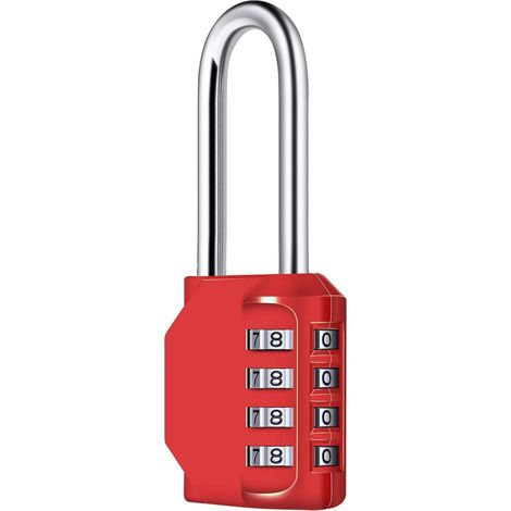 Cadenas à combinaison de 6 cm de long (noir), étanche, à 4 chiffres