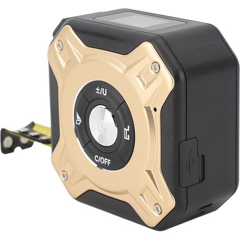 3-in-1-Laser-Maßbandmaß (40 m) + manuelles Maßbandmaß (5 m) mit Magnethaken, Infrarot, Schwarz und Gold (1/5)
