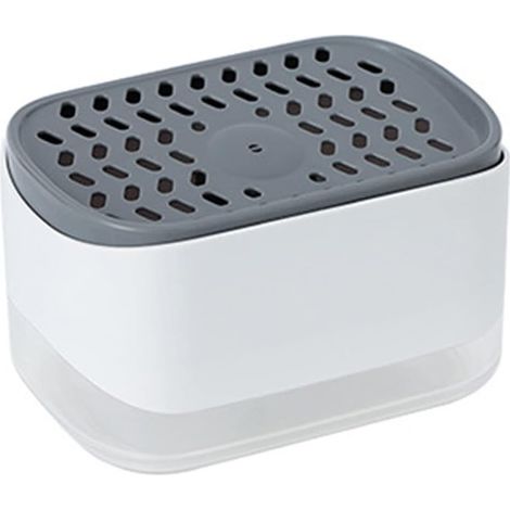 Distributeur de savon à vaisselle et porte-éponge, distributeur de savon 2 en 1 pour comptoir de cuisine, bleu marine, 354,4 g, sans BPA (1/5)