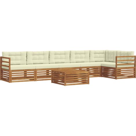 Ensemble de canapés d'extérieur 7 pcs Naturel et Crème vidaXL (1/5)