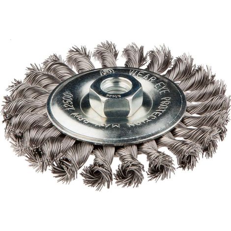 Cepillo de disco de alambre de 115 mm x M14, acero inoxidable (1/2)
