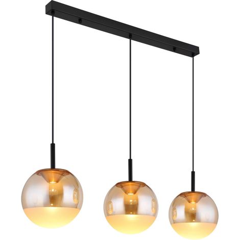 Globo - lampada a sospensione - SEVERIN - ambra - vetro - grande