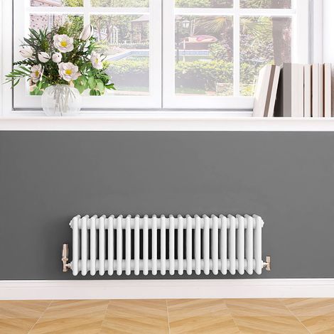 Biubiubath Traditional Cast Iron Style Radiator Horizontal 4 Column White 300x1010mm